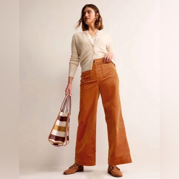 Boden Westbourne Corduroy Pants Pumpkin Wide Leg 16/18 R0426 NWT